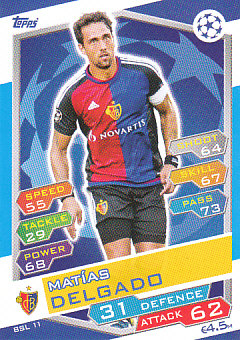 Matias Delgado FC Basel 2016/17 Topps Match Attax CL #BSL11